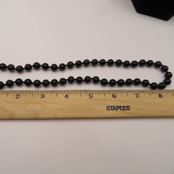 Black Bead Necklace with Sterling Clasp - Picture 8 of 8